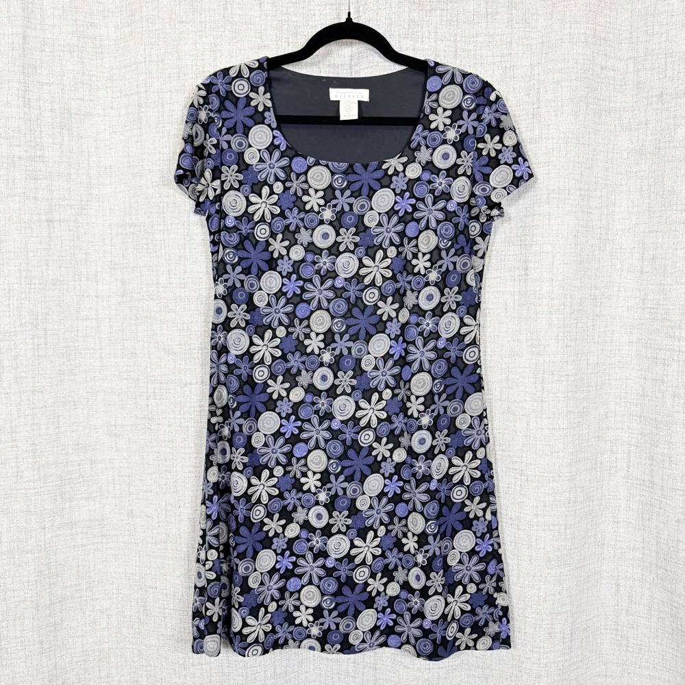 Vintage Y2K Express Floral Mini Dress S 90s Retro Daisy Whimsygoth Soft Grunge